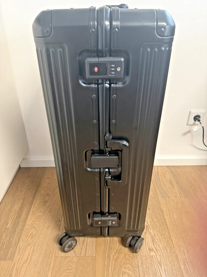 Travelite Next 4 Rollen Trolley L Reisekoffer  77cm 100 Liter Aluminium Schwarz  - Bild 3 von 4