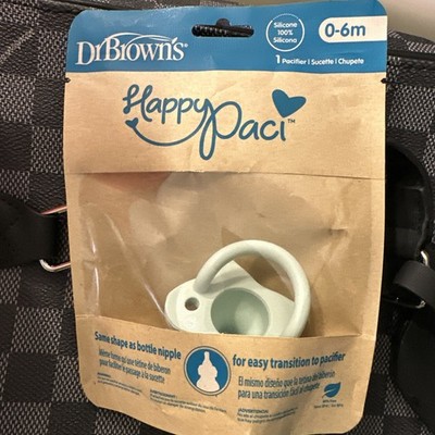 New. Dr. Brown's HappyPaci 100% Silicone Pacifier, 0-6m, Green Nanobebe Pacifier