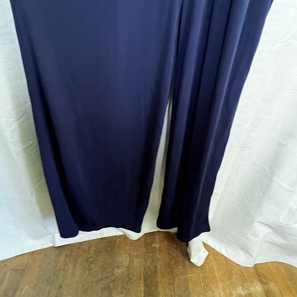 Lauren Ralph Lauren Navy Blue Adestie Jumpsuit Plus 2X Gold Button Wide Leg - Image 4 of 4