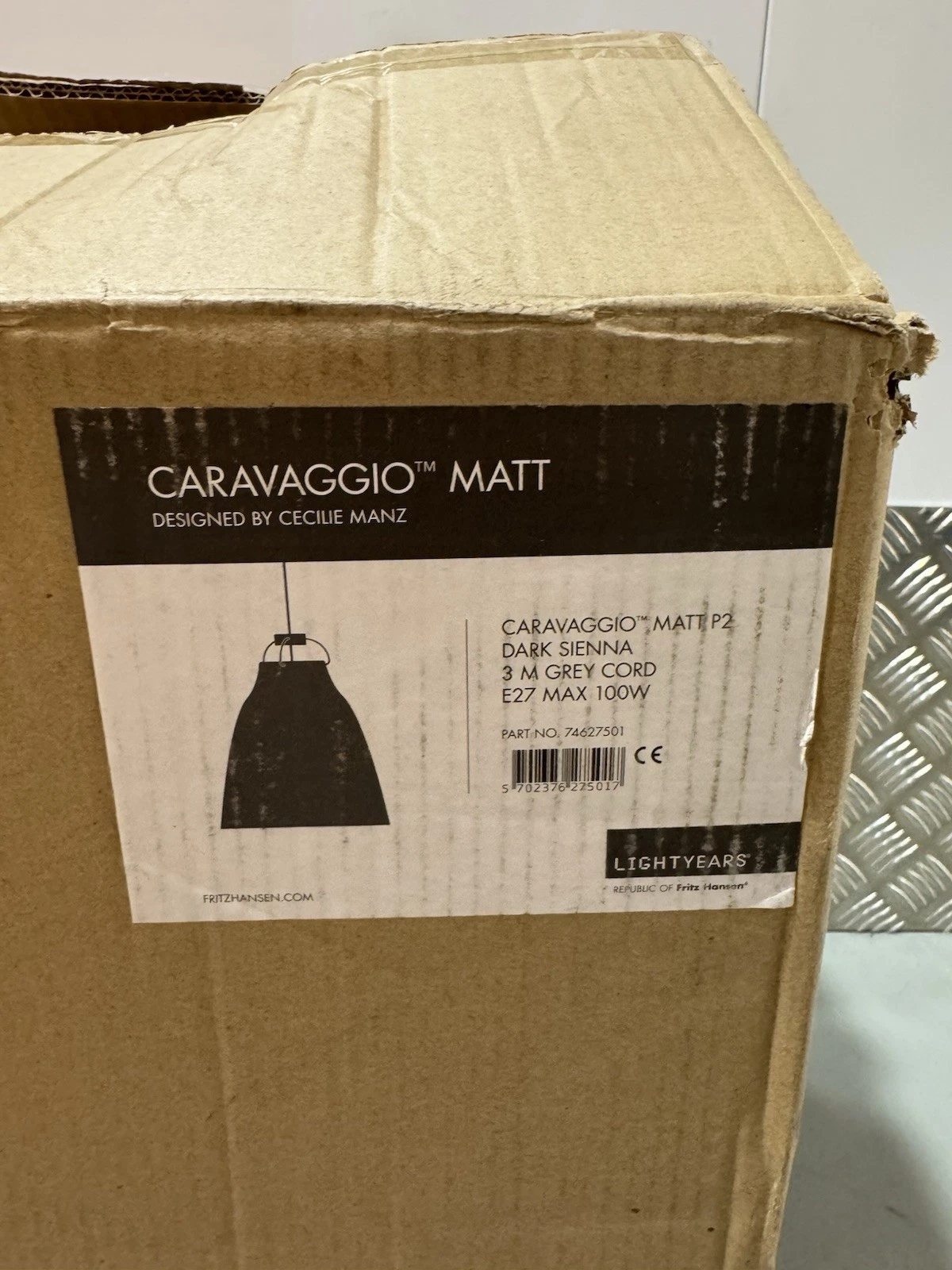 Fritz Hansen Caravaggio Matt P2 Pendant Light Dark Sienna Brand New 2