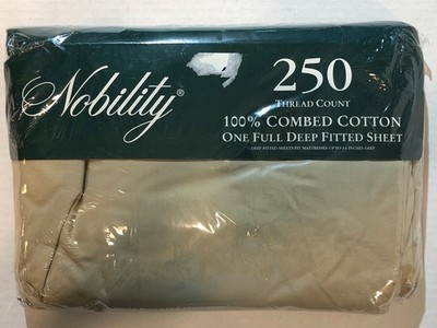 Nobility 250 Thread Count 100% Combed Cotton One Full Size Deep Fitted Sheet