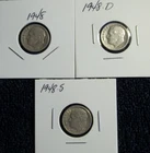 Roosevelt Dime lot  1948  P-D-S   90% Silver (Lot of 3)  (NR)