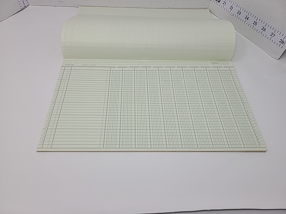 Vintage Wilson Jones G7110 Columnar Ruled Pad 10 Column 50 Sheet 14 x 8 ...