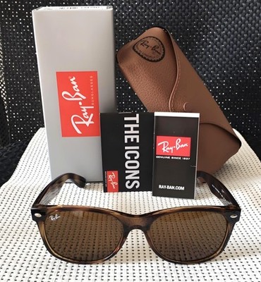 BROWN RB2132 RAY-BAN NEW WAYFARER SUNGLASSES FREE (55-18 145MM)