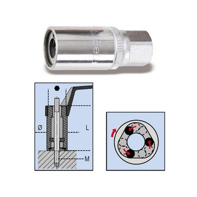 Beta Tools 7mm 1/2'' Square Drive Roller Stud Extractor / Remover (14330007)