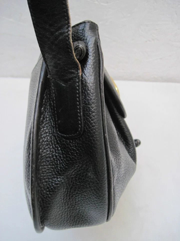 " LINEA 86 PELLETERIE " sac à main en cuir grainé mignon vintage bag - Photo 4/4