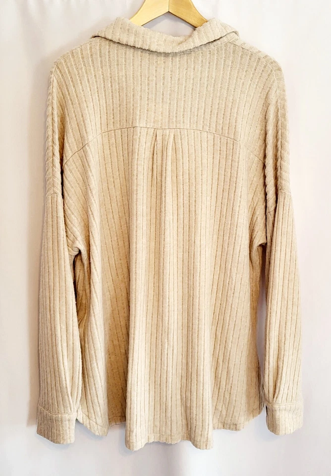 SIMPLE Chaqueta Top Mujer Suave De Gran Tamaño Con Botones Manga Larga L Crema Nueva con Etiquetas $106 Foto 2 de 4