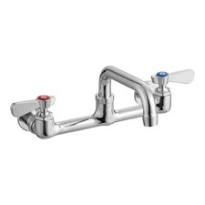 Commercial Kitchens Wall Mount Faucet with 8" Centers and 6" Swing Spout