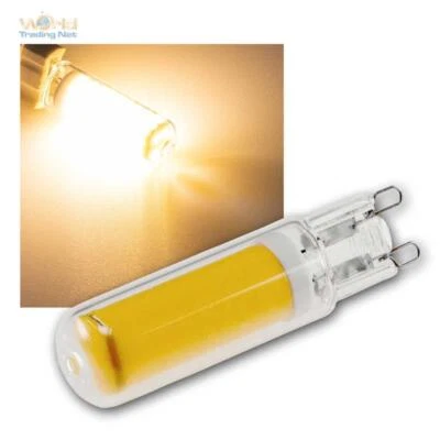 CHILITEC LED Stiftsockel-Leuchtmittel G9 230V 4W dimmbar, COB Glas-Lampe/Birne warmweiß