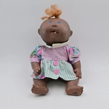 Vintage 1983 Cabbage Patch Doll African American In Floral Dress