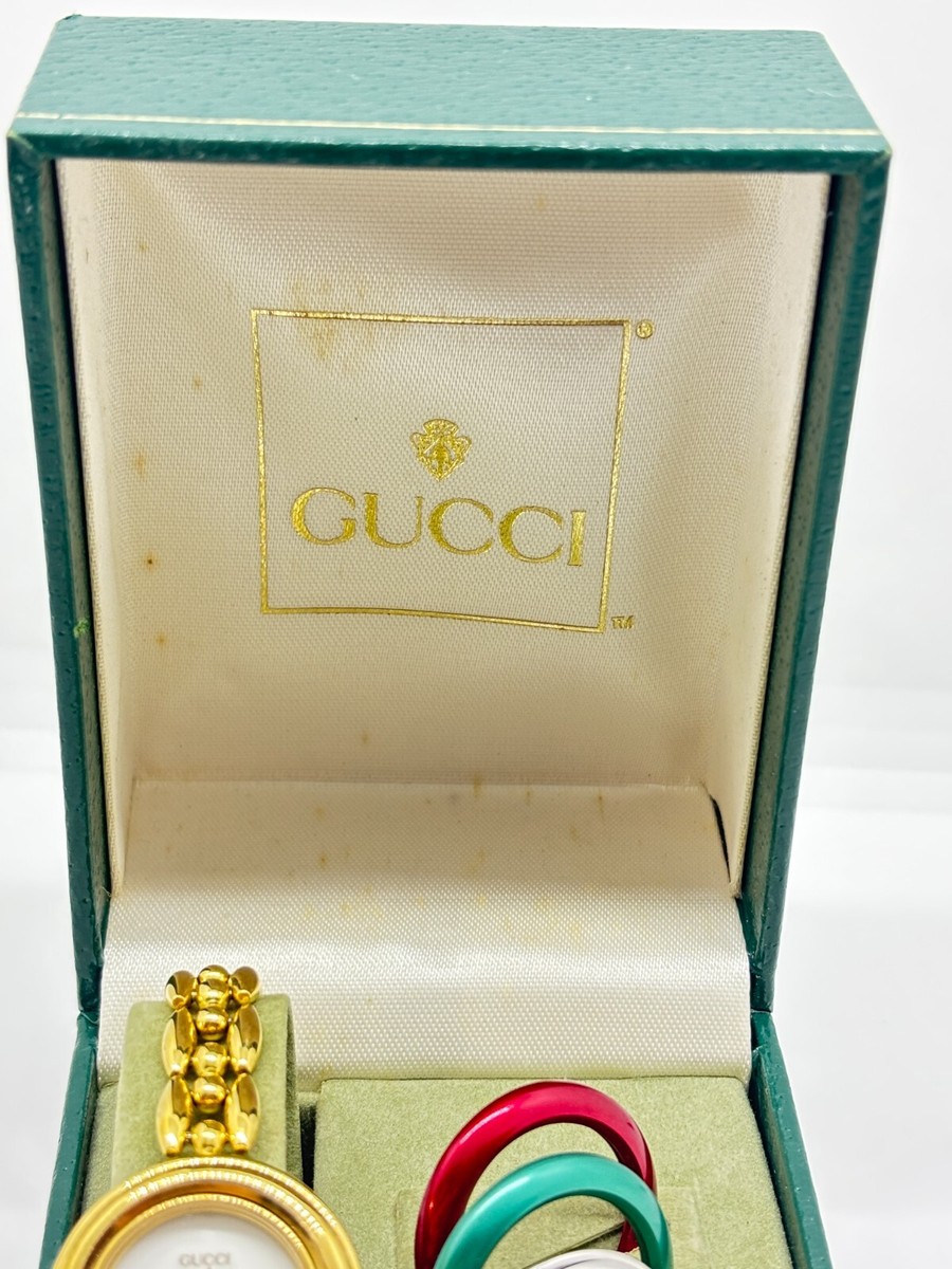 Near Mint w/Box] GUCCI 11/12 Change Bezel Watch 6 Colors Gold