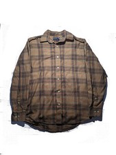 Ivy Crew Medium Brown Vintage 2000s Luxury Plaid Button Down Flannel Shirt