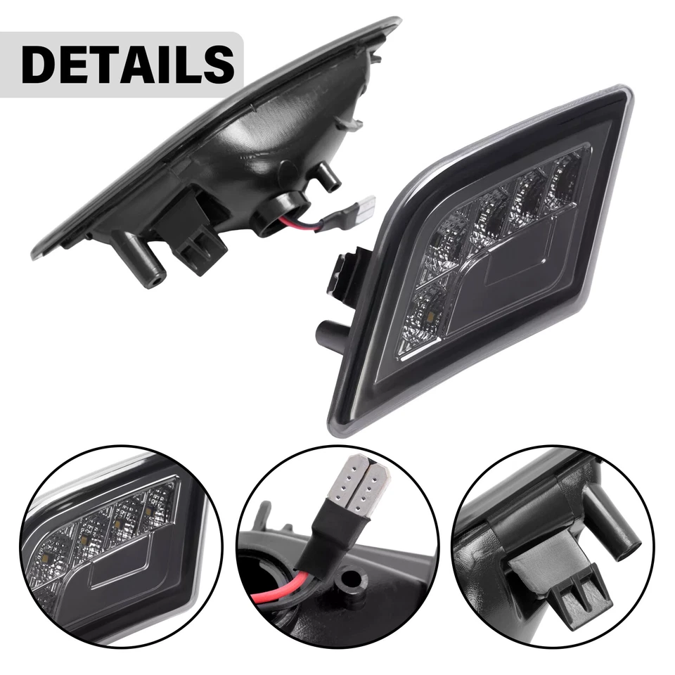 For Mercedes-Benz C300/C350/C63 AMG 08-11 LED Smoke Side Marker Corner Lights - Image 2 of 4