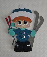 Skiing Boy Red Hair. Scrapbook, Card Making Paper Piecing