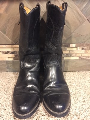 Mens Texas 8300 Sz 8 D Black Leather Cowboy Boots | eBay display picture 3