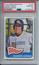 2014 Topps Heritage Minor League 175 Aaron Judge PSA 10 Gem Mint RC True Rookie 