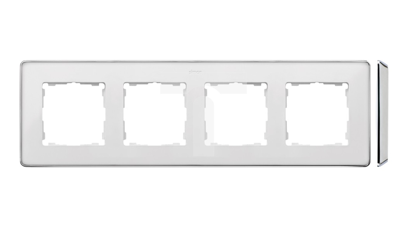Simon Detail 82 Detail quadruple frame SELECT-metal WHITE / Chrome base 8 /T2UK