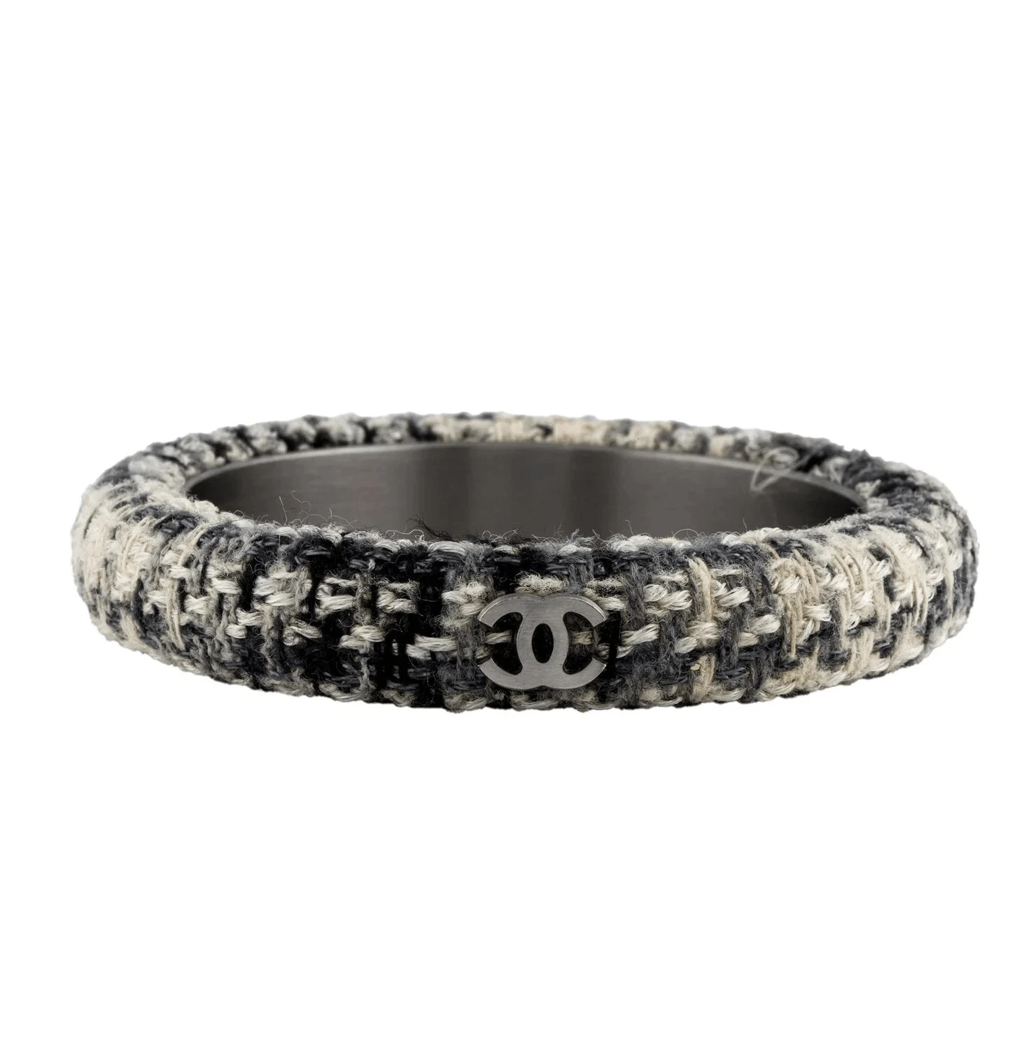 Bracciale Chanel Blu Multicolore Tweed Incastro CC Charm Metallo