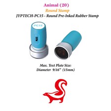 Animal 20 Round Teacher Stamp JYP PC15 Pre-Inked Rubber Stamp