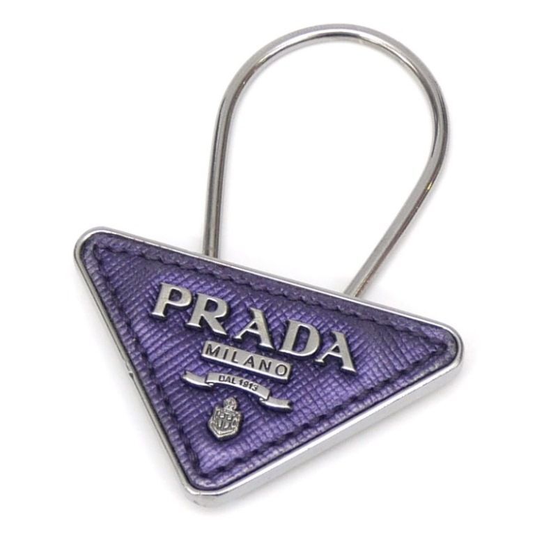 PRADA キーホルダー Prada PRADA Key Holder Triangle Keying Charm Purple