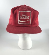 Vintage K-Products Enjoy Coca-Cola Snapback Trucker Hat Patch Red USA