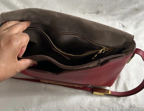 NWT JCrew Leather Claremont Purse Crossbody Bag Desert Cherry Retail $250 - Picture 5 of 9