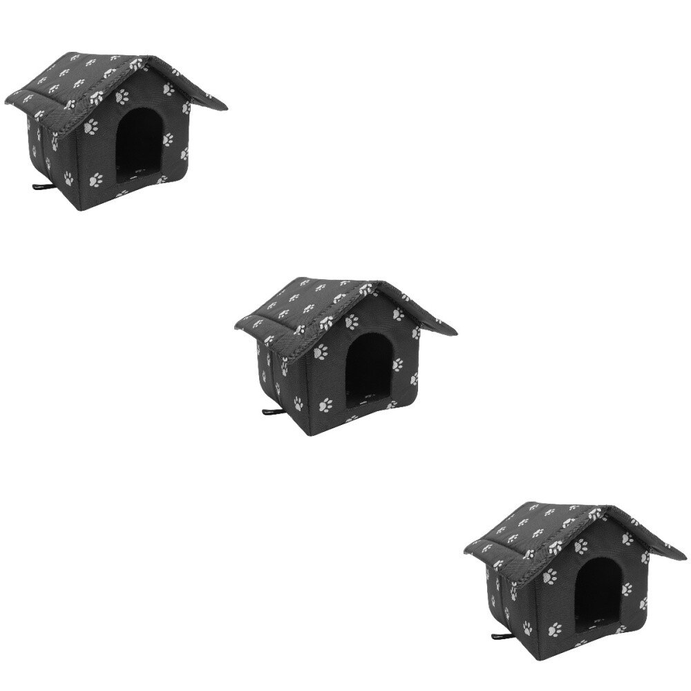 Set 3 Stray Cat Kennel Cute Pet House Cat Shelter Outdoor Cat Nest Pet