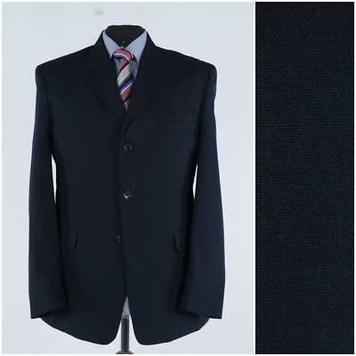 Italienischer Herren Blazer 44R UK Größe MARCELLO SARTORIA Navy Blau Sport Mantel Jacke
