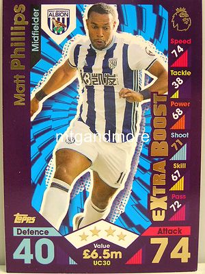 Match Attax 2016/17 Premier League - UC30 Matt Phillips - Extra Boost