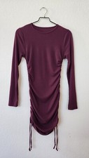 Anthropologie Dress New Size Small Bodycon Purple Eggplant Drawstring Bow Retro