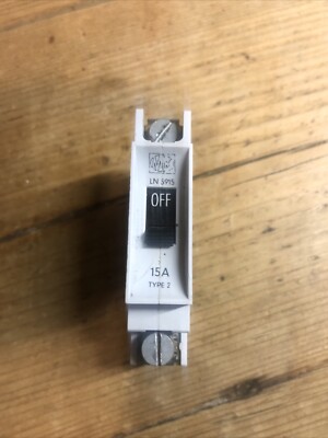 MK MCB 15 Ampere einpoliger Leitungsschutzschalter Typ 2 15A Sentry LN5915
