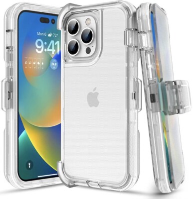 Clear Defender Case For iPhone 16 /Plus/E / Pro Max/ With BeltClip Fits Otterbox | eBay Clear Defender Case For iPhone 16 /Plus/E / Pro Max/ With BeltClip Fits Otterbox | eBay