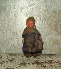 Antique MINIATURE Double Jointed Original Dress Hat All Bisque Pre 1930's DOLL