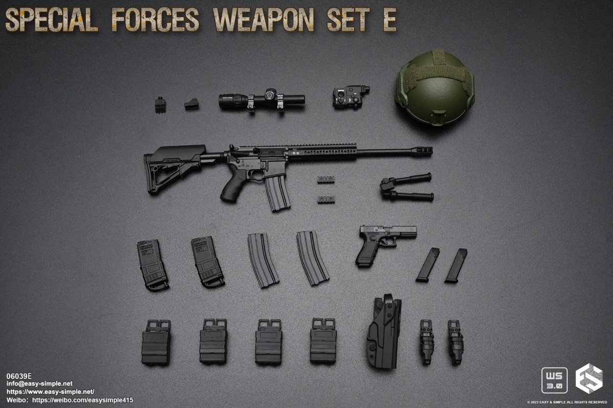 1:6 scale Easy & Simple Special Forces Weapon Set E for 12