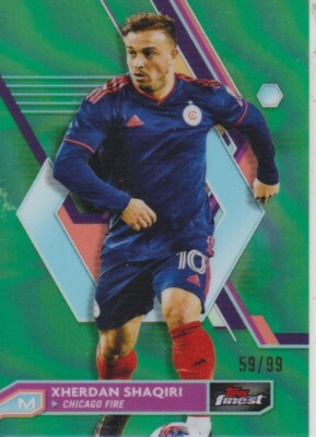 2023 Finest MLS Neon Green Refractors Xherdan Shaqiri #59/99 - Chicago Fire