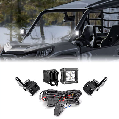 Spot Beam 3'' LED Pods+Pro-Fit Cage Mount+Wire For Can Am Defender HD 5/8/10 MAX
