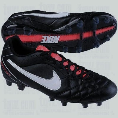 Nike Tiempo Flight FG Negro De Cuero Rojo Solar Botines De Fútbol Botas  nuevo para mujer 5.5 | eBay