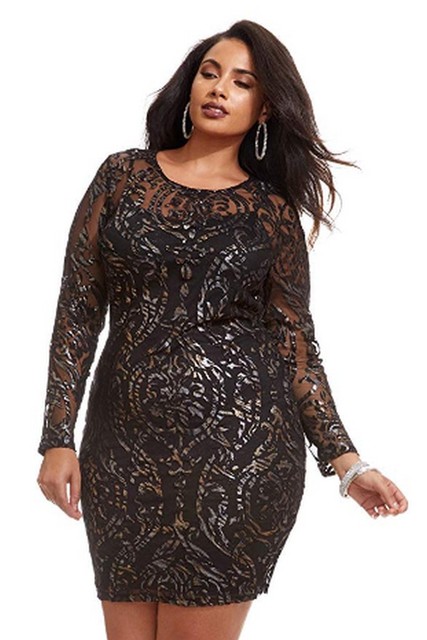plus size mesh bodycon dress