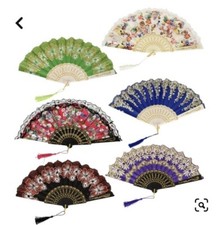 Lot of 24 Folding Hand Held Fans gifts  Assorted colors - Deluxe