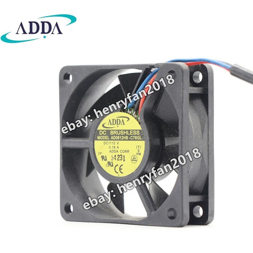 ADDA Fan AD0612HB-C76GL DC 12V 0.16A 60*60*20mm 3Pin Brushless Case Cooling Fan - Picture 3 of 5