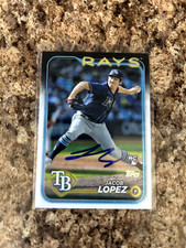Jacob Lopez Signed 2024 Topps Tampa Bay Rays Auto # 502