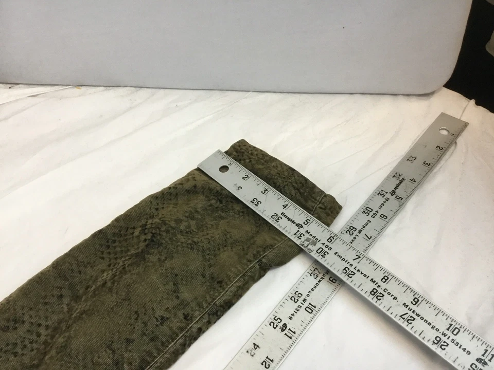 Pantalones Zara Mujer Premium Talla 4 Verde Piel de Serpiente Algodón Poli Ajustados YGI T1-203 Foto 3 de 4