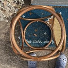 VTG MCM Boho Thonet Style Bentwood Cane Round Footstool Plant Stand Ottoman  — photo 7