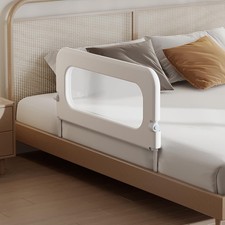 Baby Bed Guard Rail for Toddler 32in Adjustable Heights, Swing Down Bedrail,...