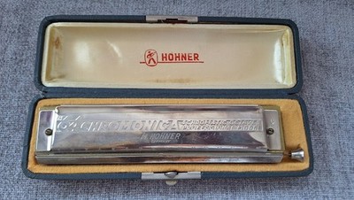 Vintage M. Hohner The 64 Chromonica Mundharmonika 4 Oktaven Profimodell / Koffer