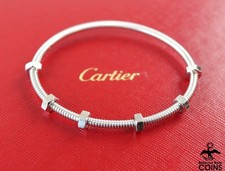 Écrou de Cartier 18k White Gold Screw Bangle Bracelet w/Box &amp; Certificate