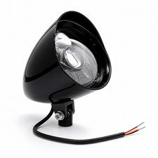 6'' Gloss Black Aluminum Billet LED Headlight Harley Sporster Softail Chopper