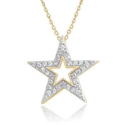 0,20 ctw Lab Grown Diamond Star David Collier 14K Gelbgold Plated Silver