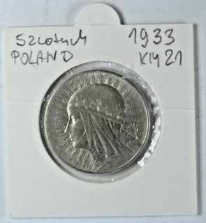 Polen 5 Zloty 1933 Ag 750 11 g VZ