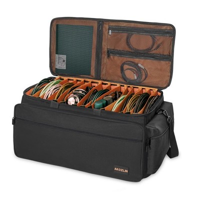 Borsa Per Cavi DJ E Attrezzatura – 600D Oxford Impermeabile, Divsori Regolabili, 35x30x25 Cm, Adatta Per Viaggi E Ufficio